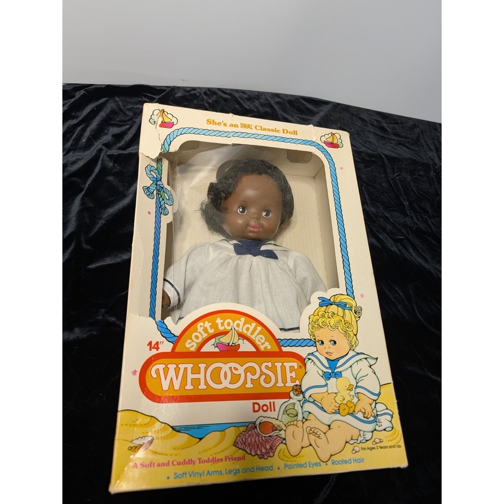 Vintage 1984‎ Ideal Classic Whoopsie Doll Corey Black AA Soft Toddler Friend NIB
